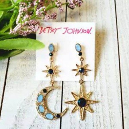 Celestial Moon & Star Drop Earrings